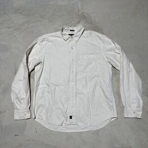Vintage Abercrombie & Fitch Shirt Men's SZ L White Cotton Button Down Hong Kong